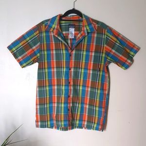 Patagonia Plaid Button Down Tee Mens Size M